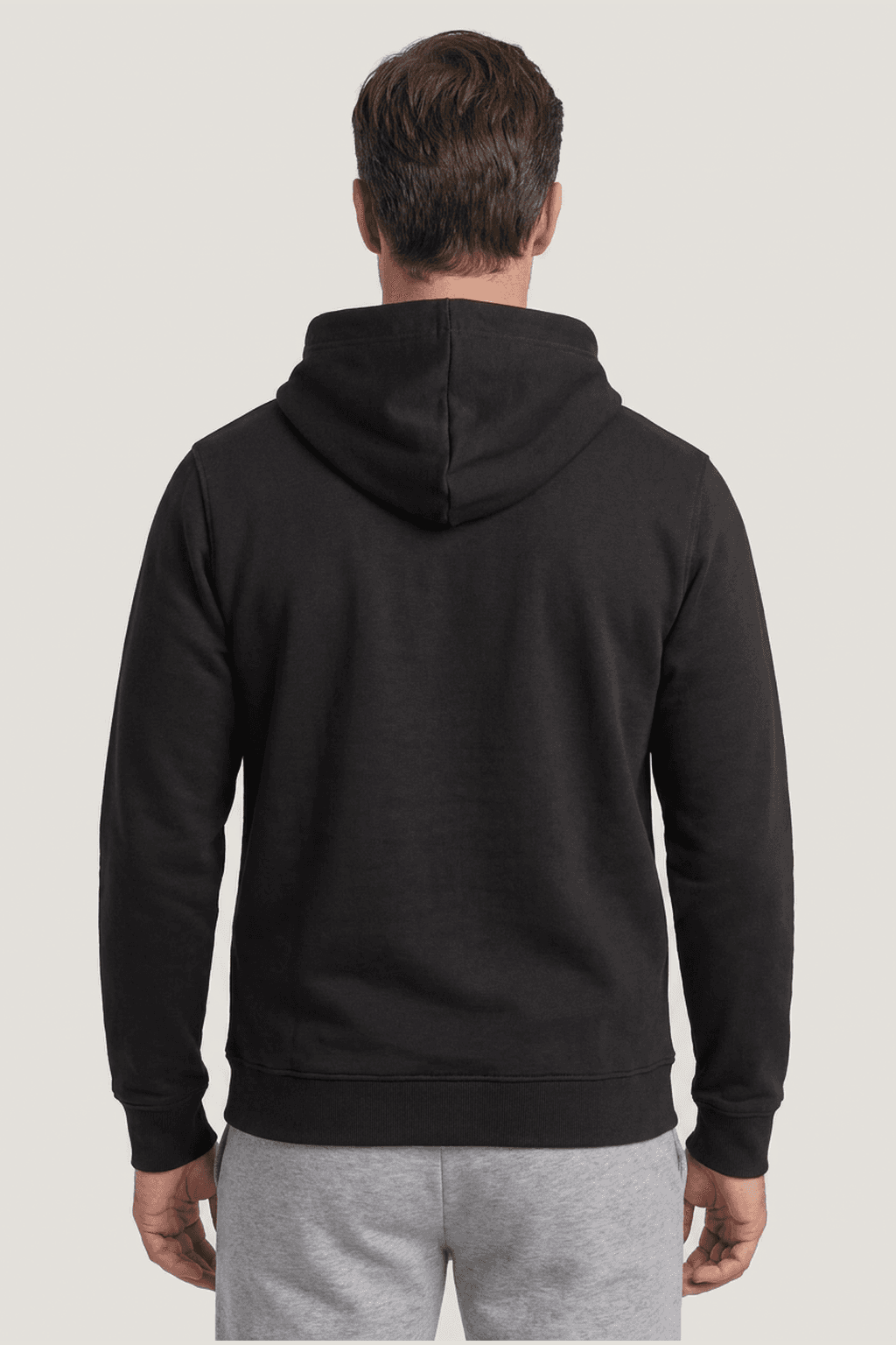 Relactive Erkek Kapüşonlu Sweatshirt P1809, siyah arka görünüm