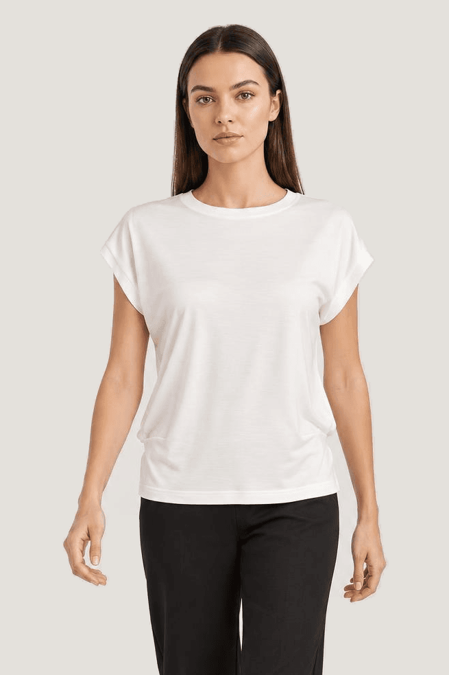 Relactive Kadın Kısa Kollu Bluz T-Shirt P2524, ekru ön görünüm