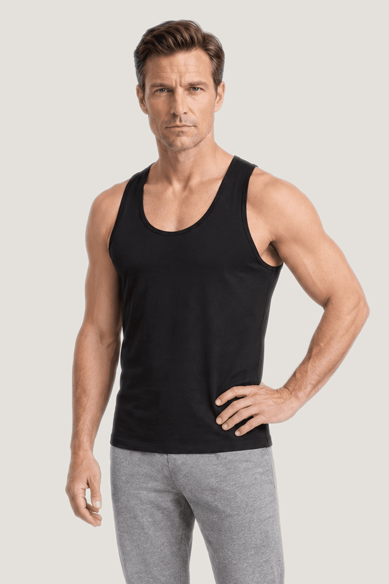 Relactive Erkek Atlet P1609, siyah ön görünüm