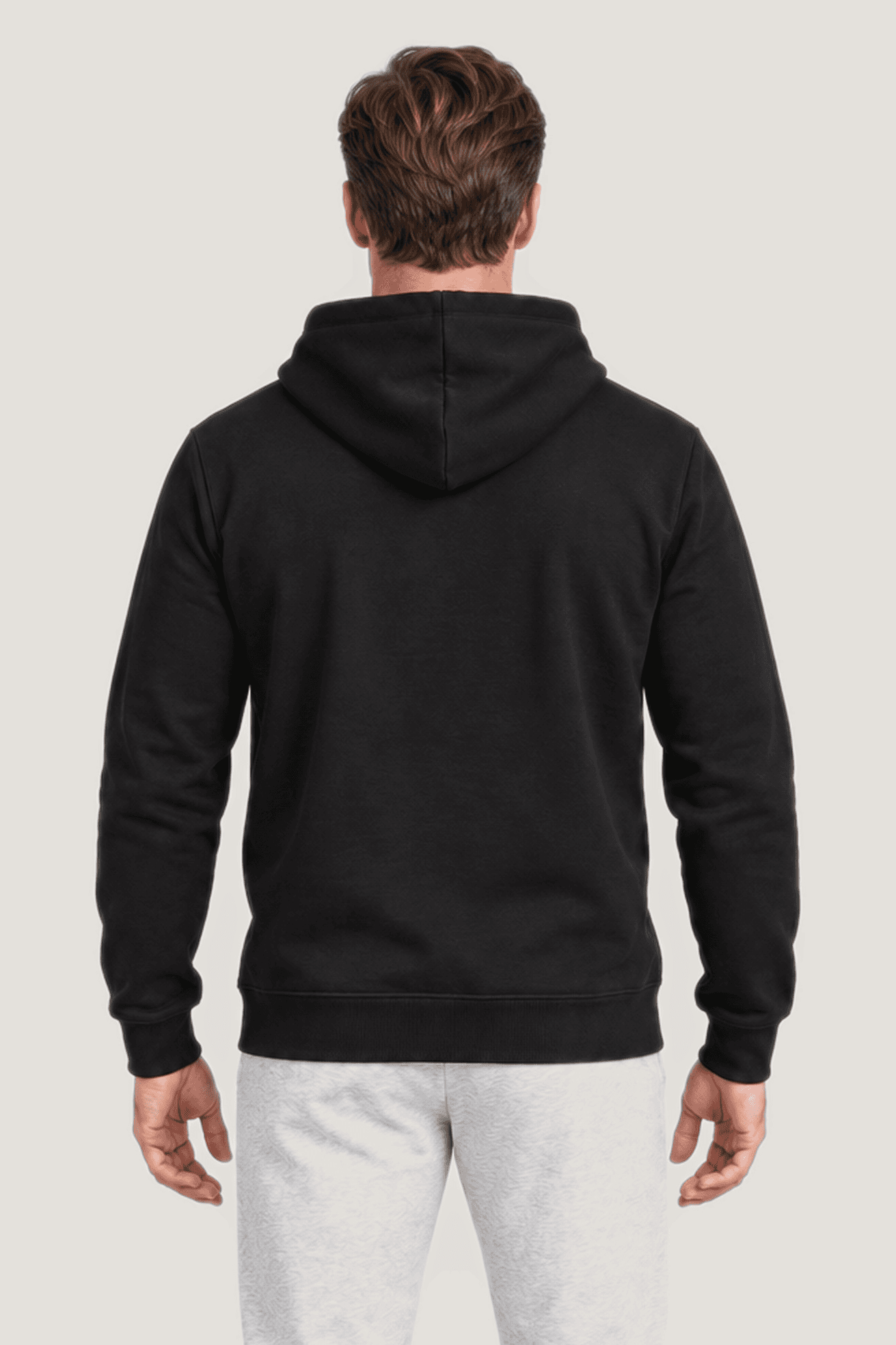 Relactive Erkek Kapüşonlu Sweatshirt P1803, siyah arka görünüm
