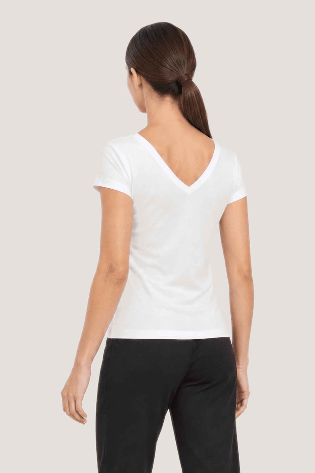 Relactive Kadın Kısa Kollu V Yaka Body T-Shirt Fit Kalıp P2614, arka görünüm