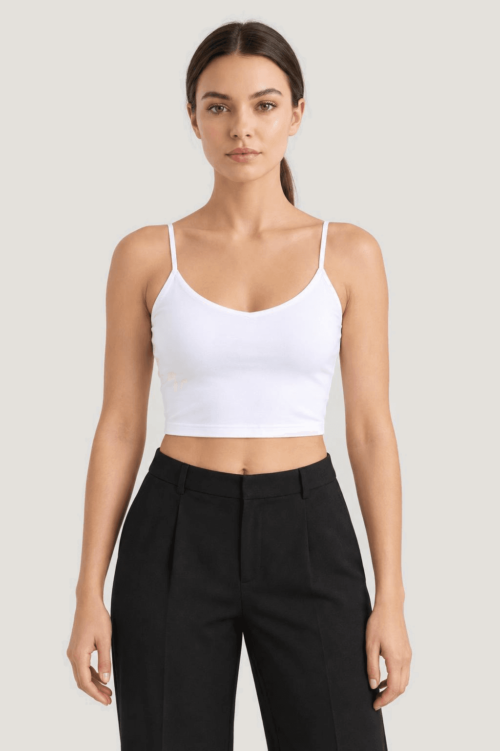 Relactive Kadın Askılı Crop Body P2529, beyaz ön görünüm