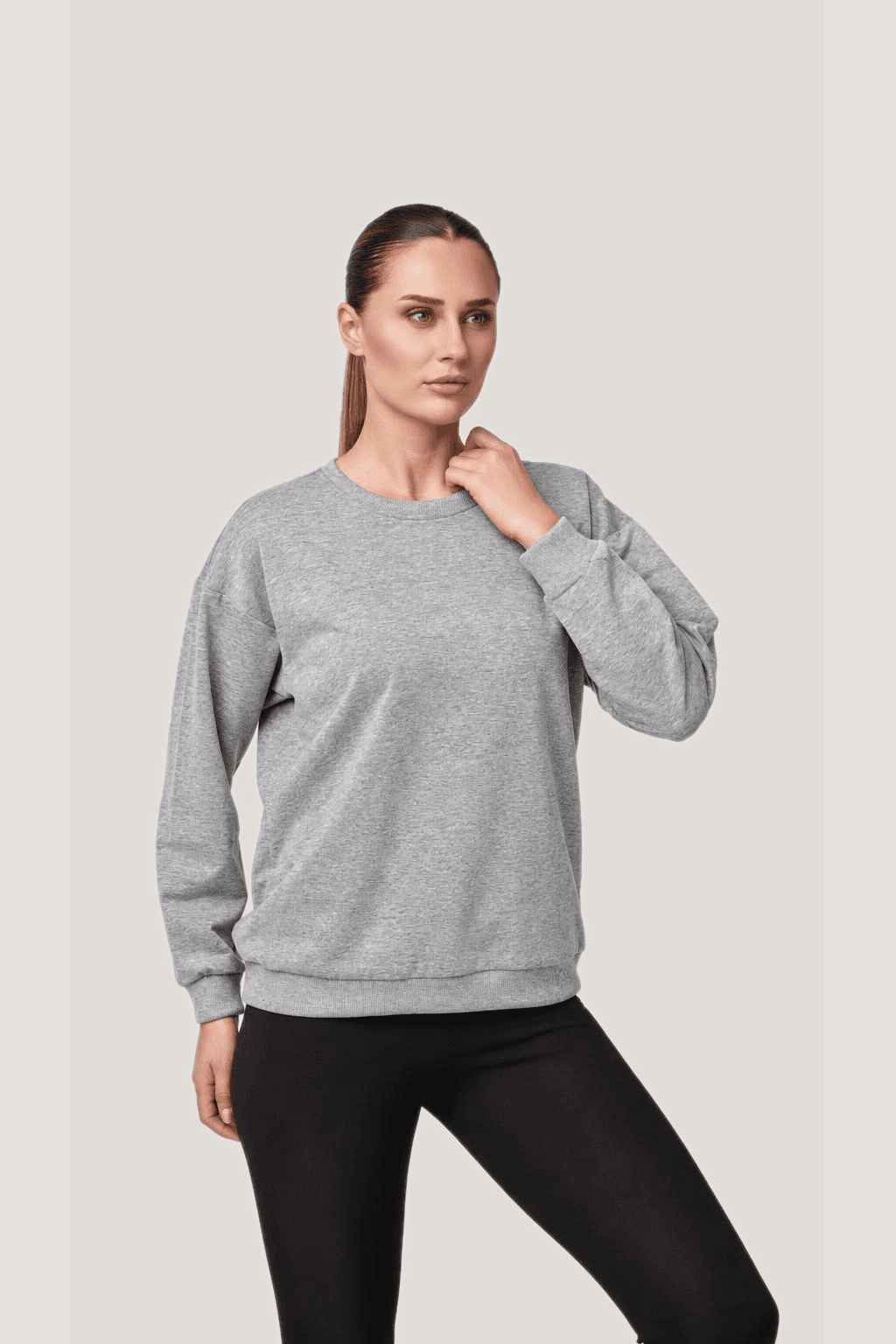 Relactive Kadın Sweatshirt P2976, gri melanj ön görünüm