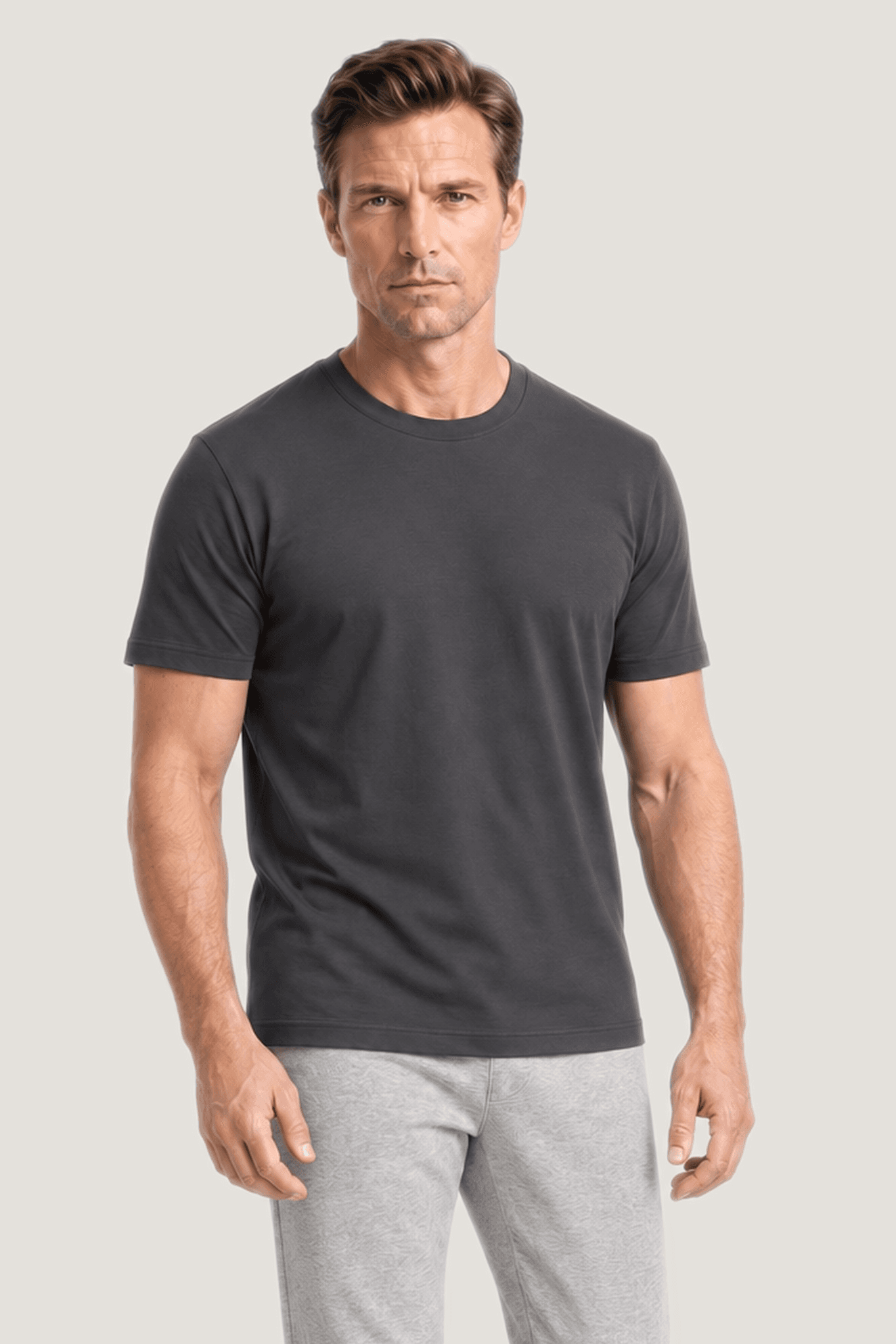 Relactive Erkek Kısa Kollu Sıfır Yaka T-Shirt P1608, antrasit ürün görseli