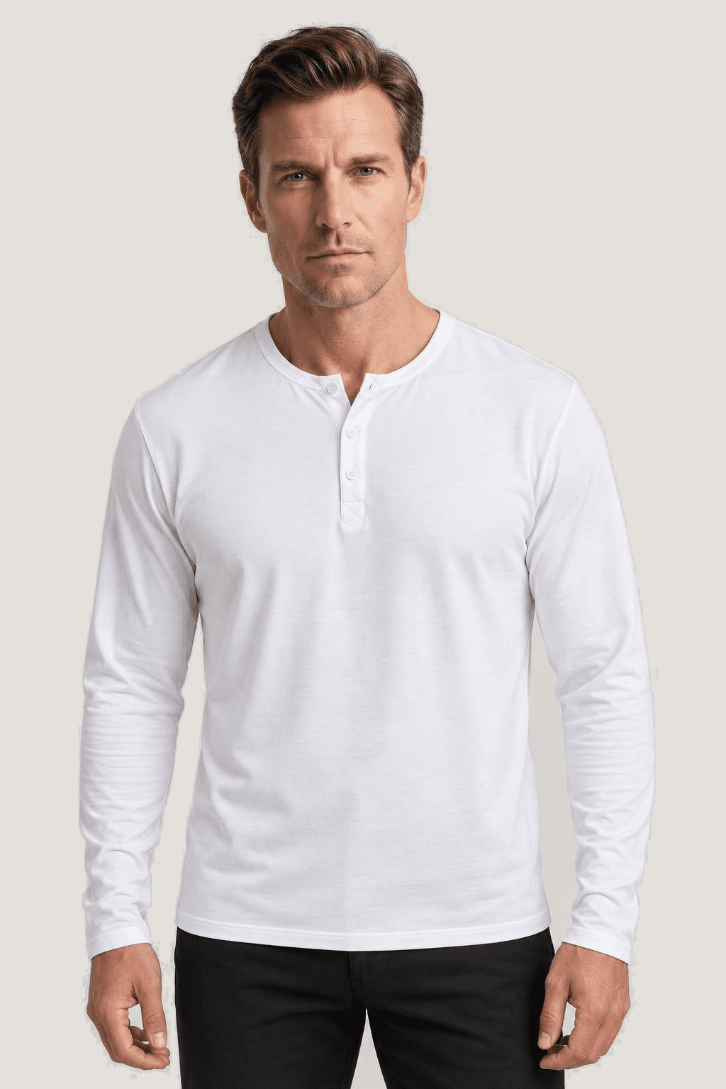 Erkek Uzun Kollu Düğmeli T-Shirt