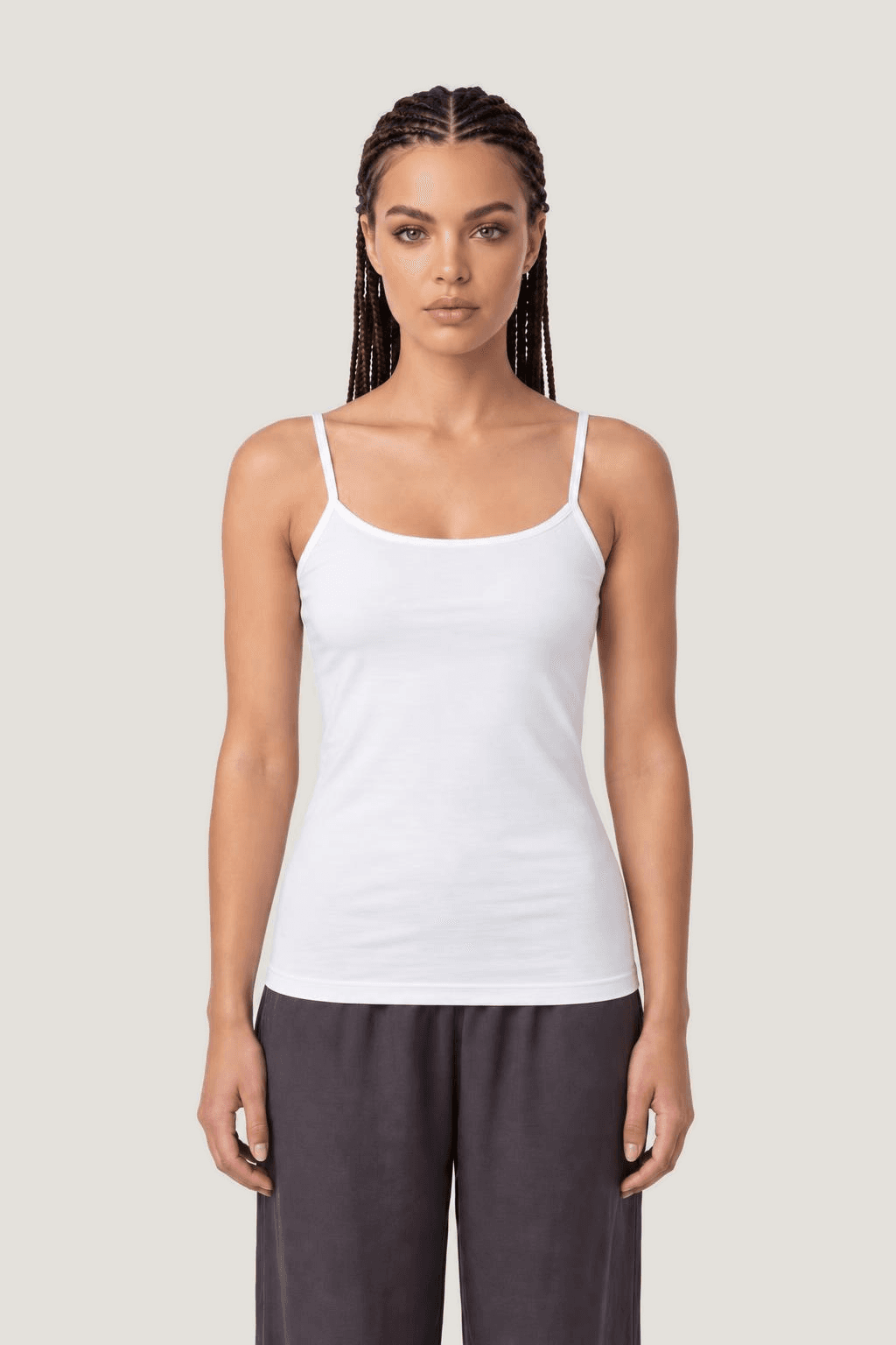 Relactive Kadın Askılı Atlet Body Fit Kalıp P2501, beyaz ön görünüm