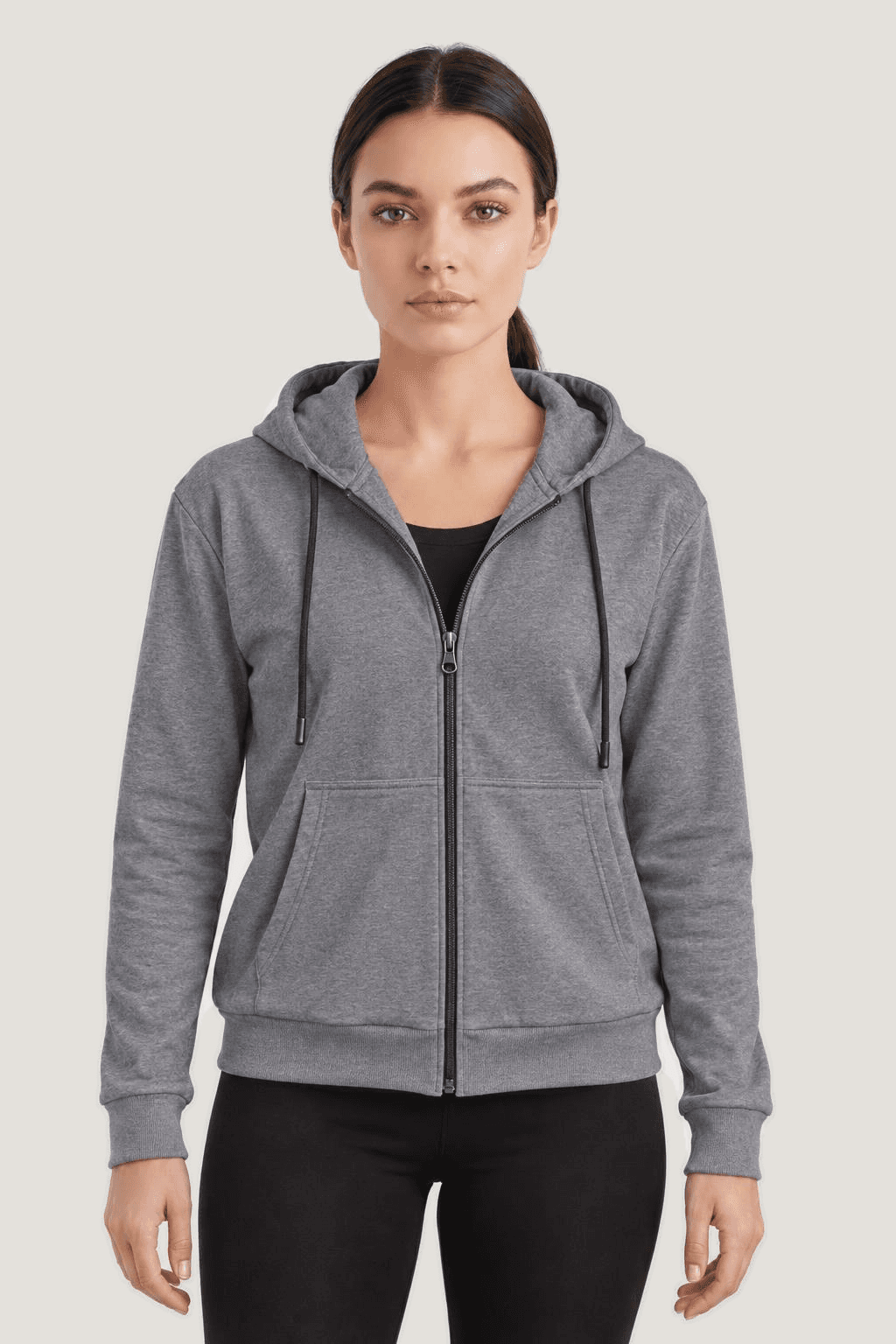 Relactive Kadın Kapüşonlu Sweatshirt P2980, antrasit ön görünüm