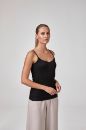 Kadın Askılı Önü Çift Kat T-Shirt Body Fit Kalıp  SİYAH P2505SİYAH