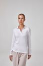 Kadın Uzun Kollu Yakalı T-Shirt Body Fit Kalıp  BEYAZ P2619BEYAZ