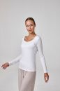 Kadın Uzun Kollu Beşgen Yaka Body T-Shirt   BEYAZ P2629BEYAZ
