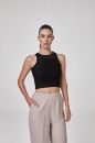 Kadın Kolsuz Crop Body Fit Kalıp  SİYAH P2537SİYAH