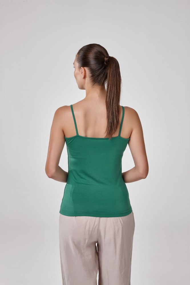 Kadın Askılı Önü Çift Kat T-Shirt Body Fit Kalıp  B.YESIL P2505B.YESIL resmi