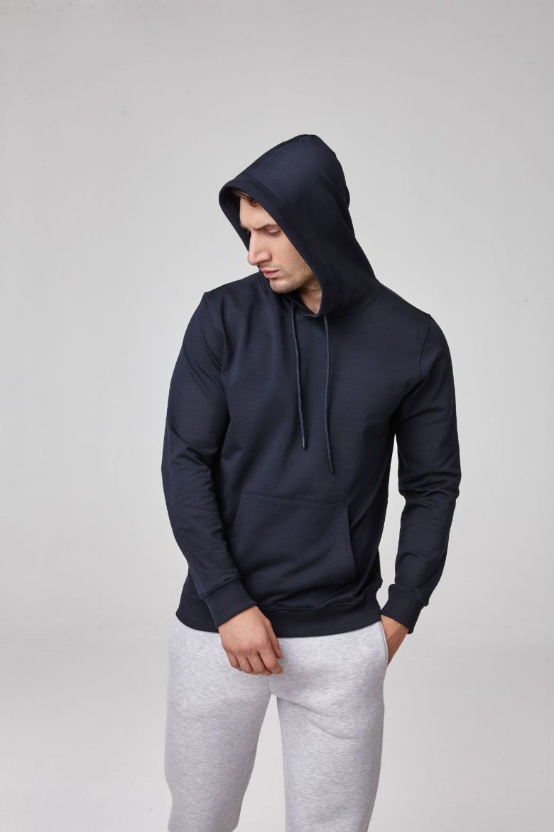 Erkek Kapşonlu Sweatshirt  LACİVERT P1809LACİVERT resmi