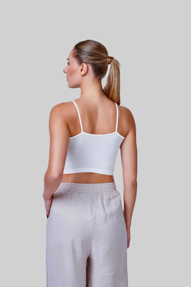 Kadın Askılı Crop Body  BEYAZ P2529BEYAZ resmi