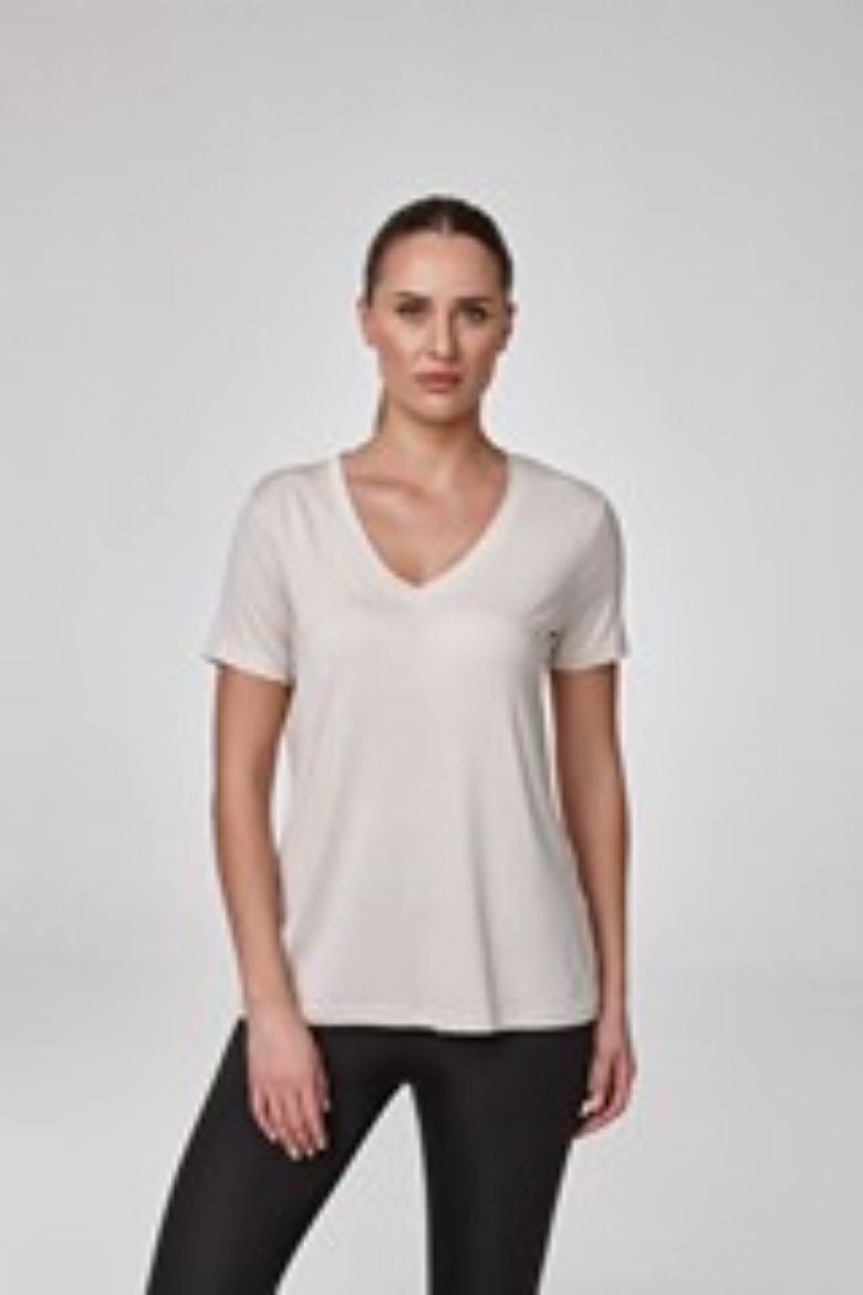 Kadın Kısa Kollu Derin V Yaka T-Shirt Bluz  TAŞ P2572TAŞ resmi