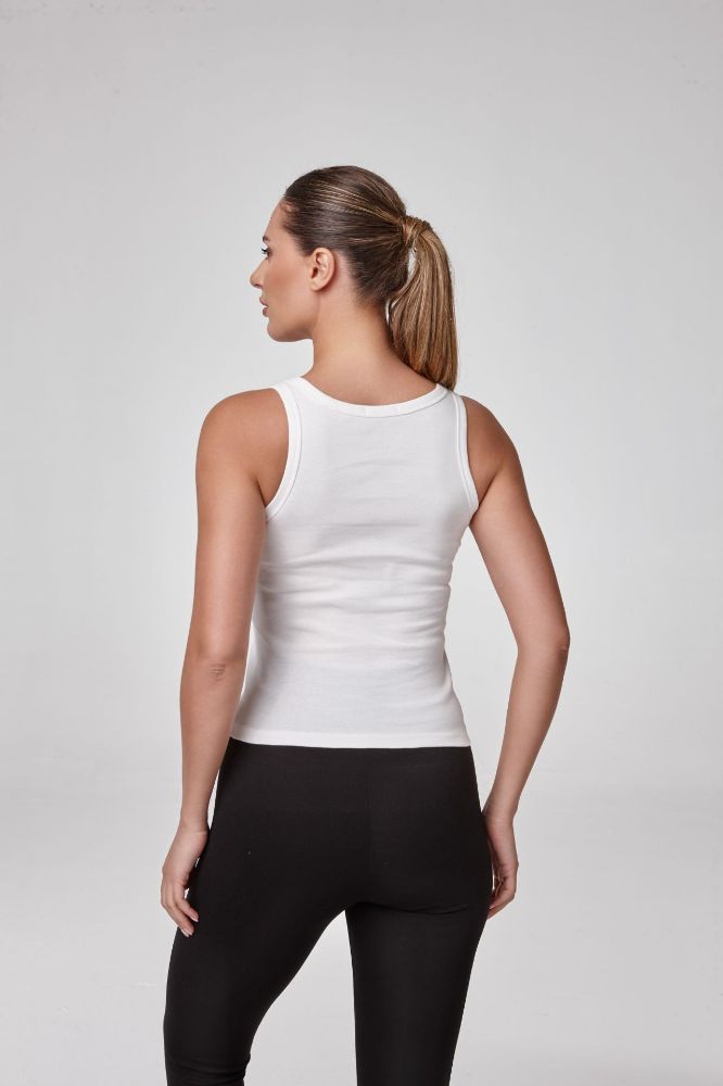 Kadın Ince Askılı Body T-Shirt Fit Kalıp  EKRU P2536EKRU resmi